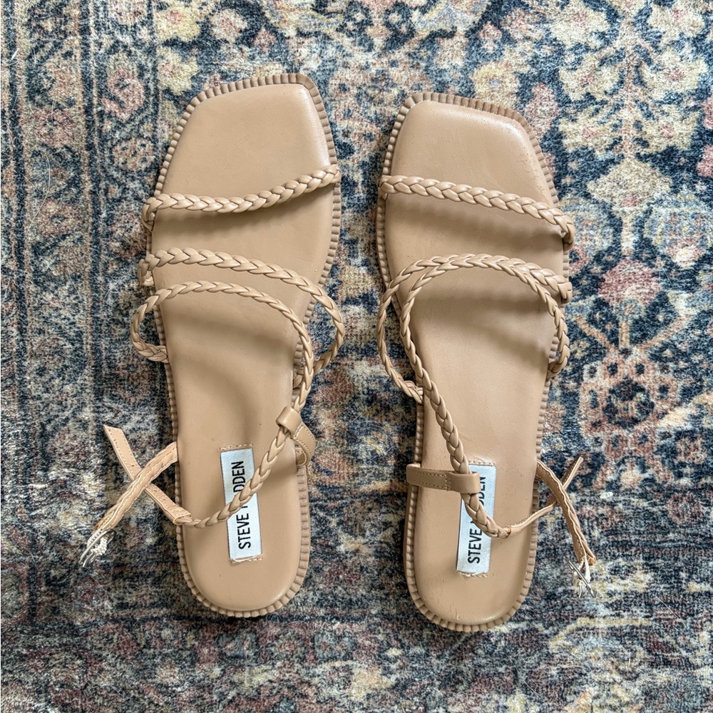 Steve Madden Braided Square-Toe Sandals